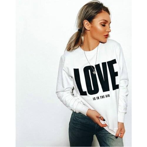 Fashion Love Letter Print Women Hoodies and Sweatshirts Elegant Long Sleeve Loose truien dames harajuku Chic Ladies Streetwear