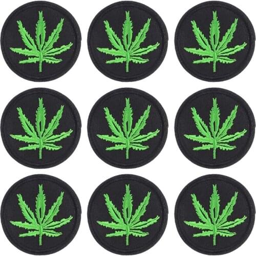 Pulaqi 10PCS Leaves Patch Plant Wholesale Patches Iron On Patches For Clothing Leaf Badges Wholesale Dropship Custom Patch