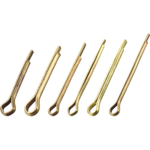 2 Pcs Split Cotter Pin - 2mm 2.5mm 3mm Diameter x 16/20/25/30/40mm Length Solid Brass 2-Prongs Gold Tone