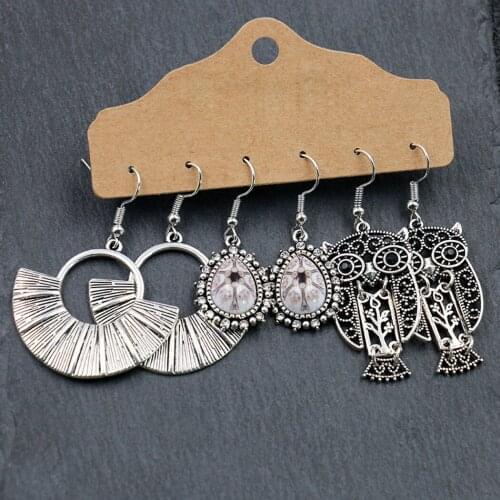 6 Pairs Charm Earrings Fashion Elegant Vintage Pendant Earrings Dangle Earrings
