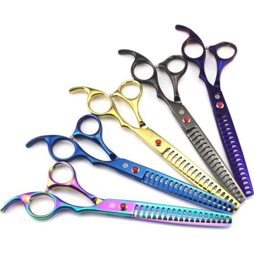 7inch Professional Pet Scissors High Quality Thinning Shears Dog Cat Grooming Scissors Hair Cutting Tesoura