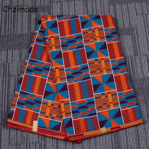 Chzimade 1Yard Ankara African Real Wax Fabric 100% Cotton Tissue Fabric For Women Wedding Dress Home Decoration