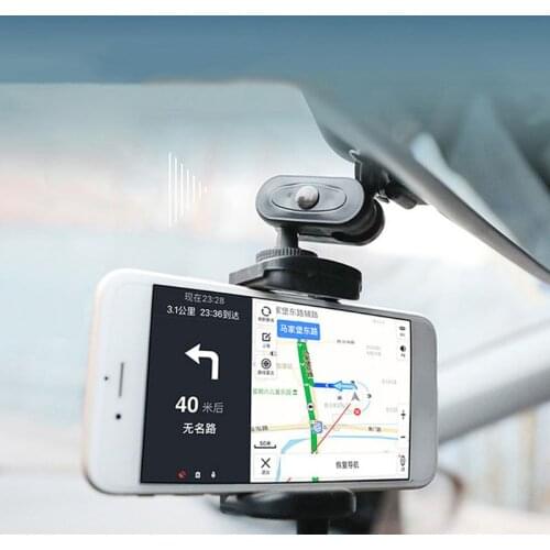 Car Phone Holder Adjustable Rear View Mirror Mount Stand for Mobile Phone GPS Q81F