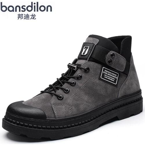 Plus Velvet Warm Cotto Wild Mens Middle Tide Boots Winter Martin Boots Mens Cotton Boots Snow Boots Thickening