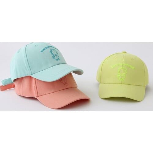 New Children Baseball Caps Spring Autumn Korean Edition Cartoon Dinosaur Embroidered Baby Hat Cotton Outdoor Sunshade Cap