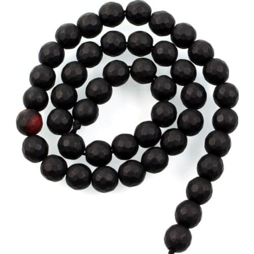 15"Strand Natural Stone Beads Faceted Black Marble Stone Beads Round Loose Spacer Beads For Jewelry Making Bracelet 8mm