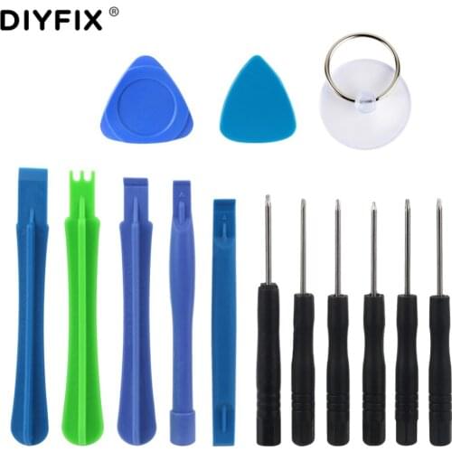 DIYFIX 14 in 1 Mobile Phone Repair Tools Kit Pry Spudger Screen Opening Tool Mini Screwdriver Set for iPhone Samsung Xiaomi