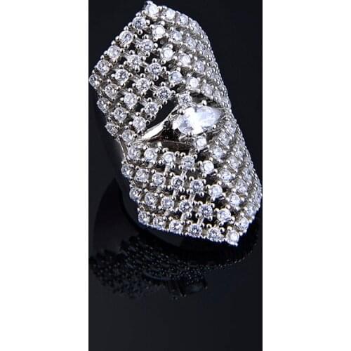 Designer Fashion 925 Sterling Silver Jewelry 3A Cubic Zirconia Party Ring