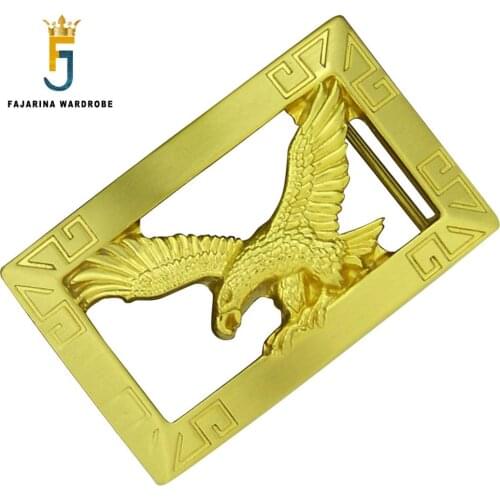 FAJARINA Men Designer Fly Eagle Pattern Slide Styles Buckles Brass Smooth Style Belt Buckle Only for 3.6-3.9cm Wide Belts BCK017
