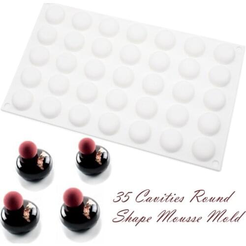 35 Cavity Round Shape Silicone Mold Round Mousse Dessert Mold Oblate Cake Mould Dessert Mould Cake Decoration Tools Cake Tools