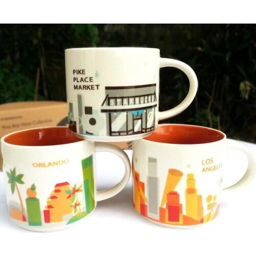 Global CollectionCeramic City Cup USA Bone china Mug New York Los Angeles San Francisco Portland Dallas Toronto Miami