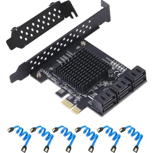 6/4 Port SATA III PCIe Card, PCIe SATA III Controller Card To 6GB/s Internal Adapter Converter PCI SATA 3.0 Expansion Card Riser