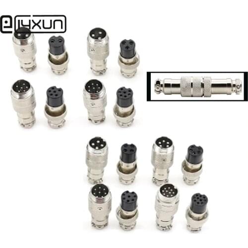 1set GX12 GX16 2P 3P 4P 5P 6P 7P 8P 9P Male & Female Butt Joint Connector Kit 12mm / 16mm Socket + Plug Aviation Plug Interface