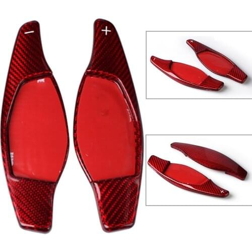 Red Car Carbon Fiber Steering Wheel Shift Paddle Shifter Extension For Audi R8 TT RS 2016-2018 / RS3 RS5 2017-2018 / RS4 2018