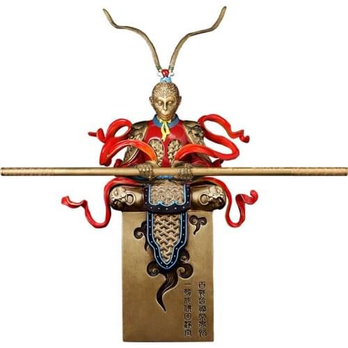 Brass Battle God Sun Wukong statue Handmade Painted craft Monkey King Art Sculpture High-end home decoration business gift