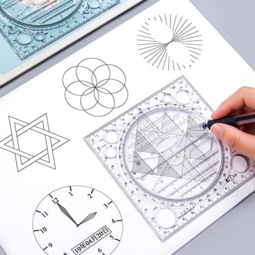 Multi-function Art Design Drawing Ruler Stereo Geometry Ellipse Template Ruler School Accessories Bow Shape Plotter Ruler