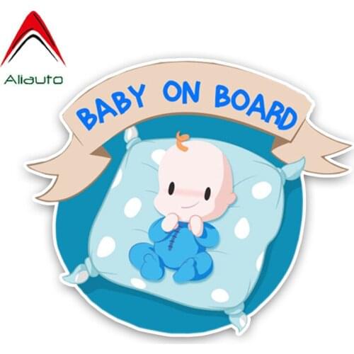 Aliauto Cartoon Warning Sign Car Sticker In Sleep Lovely Baby on Board Colored Decoration High Quality Decal PVC,16cm*13cm