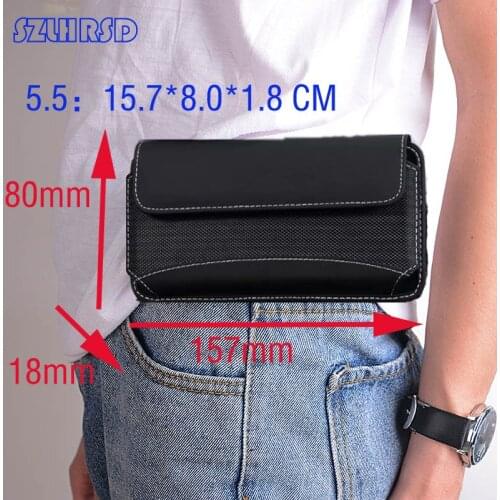 Mens Oxford Fabric Waist Bag Belt Clip Fanny Pack Case Rugged Outdoor Mobile Phone Bag for Huawei Y9 2019 Y6 Y7Prime Y5 P9 lite