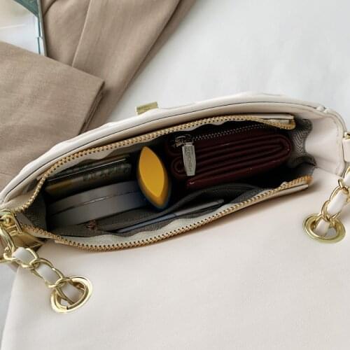 Quilted Chain Shoulder Bags for Women Diamond Lattice Messenger Bag Lattice Ladies Crossbody Bags Small Leather Square Handbags