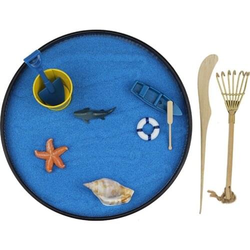 Sea World Sandbox Mini Zen Garden the Ocean Sea Life Beach Desktop Decoration Relaxation Meditation Play Sand Box Toy
