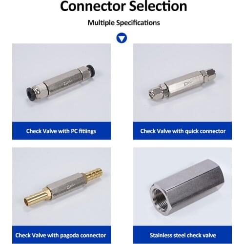 Pneumatic Check Valve 6mm 8mm 10mm 1/4 OD Hose One Way Valve Air Gas Single Way Brass Valve Air Compressor Pipe Fitting Adapter