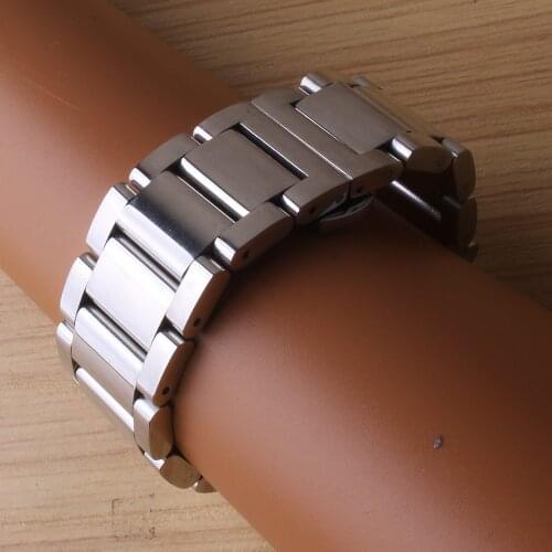 Polished Watchbands 18MM 20MM 21MM 22MM 23MM 24MM 26MM 28MM Fashion Watches accessories men belt bracelets Butterfly buckle hot
