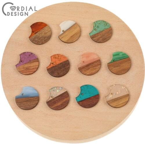 Cordial Design 50Pcs 25*25MM Earrings Accessories/Hand Made/Pendants/Natural Wood & Resin/DIY Making/Jewelry Findings Components