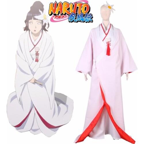Shippuden Hyuga Hinata Kimono Wedding Dress Cosplay Costume
