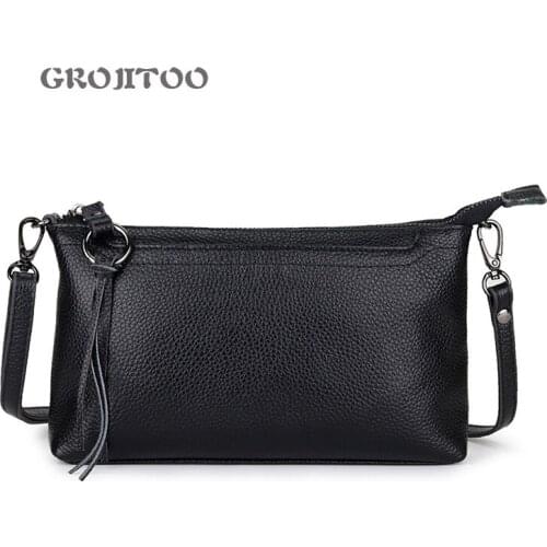 GROJITOO Genuine leather small bag new head leather womens bag versatile messenger bag single shoulder bag for women phone bag