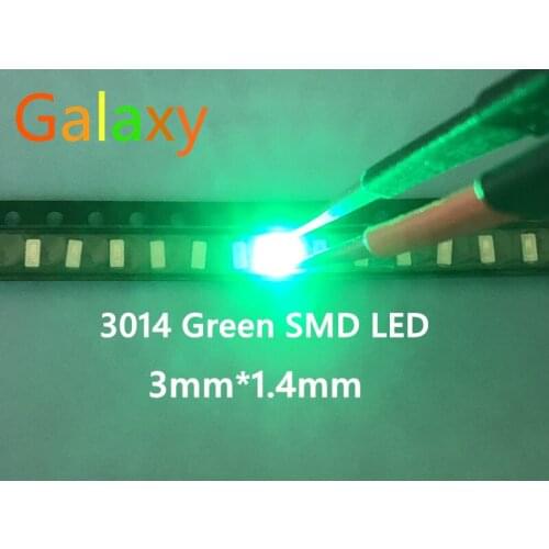 Smart Electronics Super Bright 3014 Green Lighting SMD Led Diode 520-525NM 3V/200PCS