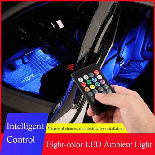 Universal Car Foot Led Atmosphere Light USB Music Voice Control Rhythm Lamp Car Interior Decoration Car Modification