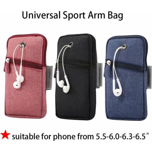 Universal mobile phone sport pouch case,Smartphone arm bag canvas case shockproof for samsung for Huawei for iphone bag fundas