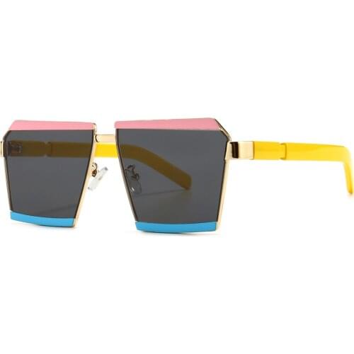 Veshion Retro Square Sunglasses for Men Multi Color Summer Style Women Sun Glasses 2020 Hot Sale Uv400 Half Metal