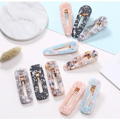 Ins New Women Girls Vintage Leopard Geometric Acetate Hair Clips Headwear Barrettes Hairpins Hairgrip Fashion Hair Accessories
