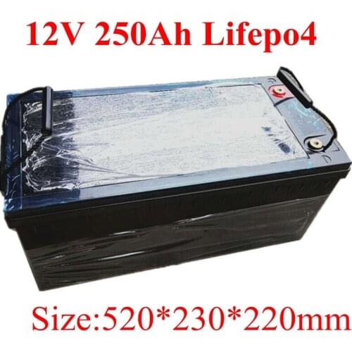 Waterproof 12.8V 12V 250ah 280ah Lifepo4 Battery with BMS for RV EV Camping Car Solar Power System+10A Charger