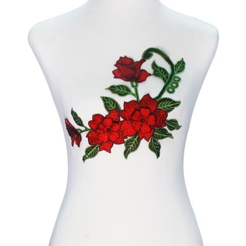 1piece 3D Green Floral Patch Embroidery Applique Lace Fabric Patches Lace Motif Scrapbooking Sewing Accessories Crafts T2201