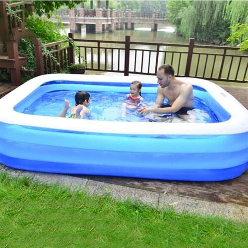 110/128/155CM Rectangular Inflatable Swimming Pool Thicken PVC Paddling Pool Bathing Tub Outdoor Summer Swimming Pool For Kids
