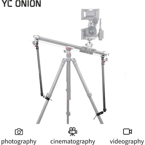 YC Onion Camera Video Slider Rail Support Rod for Slider Dolly Rail Track Photography Tripod Accessories Adjustable 58-95cm 2PC