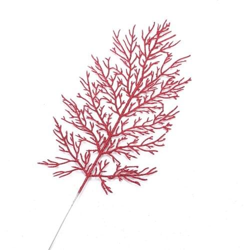 2pc Christmas Glitter Tree Branches Artificial Solid Leaves DIY Christmas Tree Garland Hanging Decor Pendant for Party Wedding