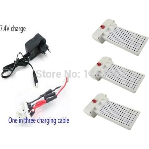 3PCS lipo battery and 7.4v charge with 1 care 3 conversion cable for SYMA X8SW X8SC remote control helicopter