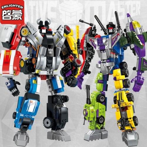6 Styles Transformered Blocks Educational Building Bricks Children Boys Toys Compatible Deformation Robot For Kids Birthday Gift