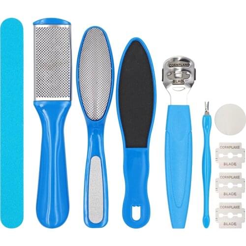 8Pcs/Set Foot Dead Skin Remover Foot Care File Hard Callus Remover Scraper Pedicure Rasp Tools Feet Care Tool Kit