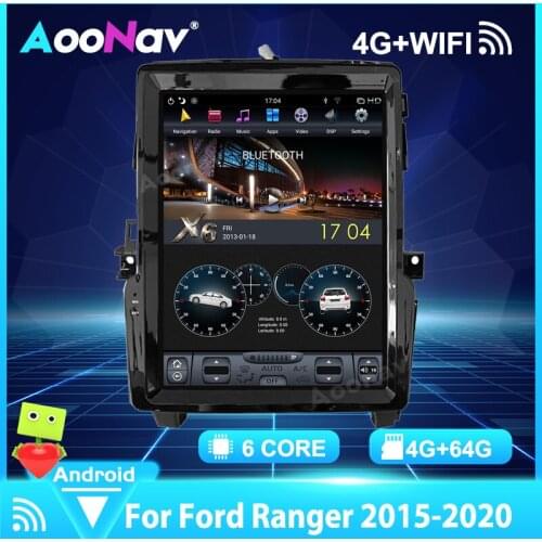 Vertical Screen Tesla Style Car Radio Player GPS For Ford Ranger 2015-2020 multimedia player Carplay Android 9.0 tap recorder