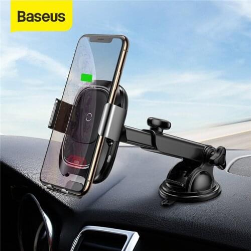 Baseus 10W Qi Car Wireless Charger For iPhone X XS 8 Samsung S10 S9 Infrared Induction Fast Wireless Charging Car Phone Charger