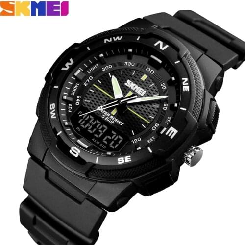 New Digital Watch Mens SKEMI Military Army Chronograph Quartz Clock Electronic Male Wristwatches Gifts Bracelet Reloj Hombre
