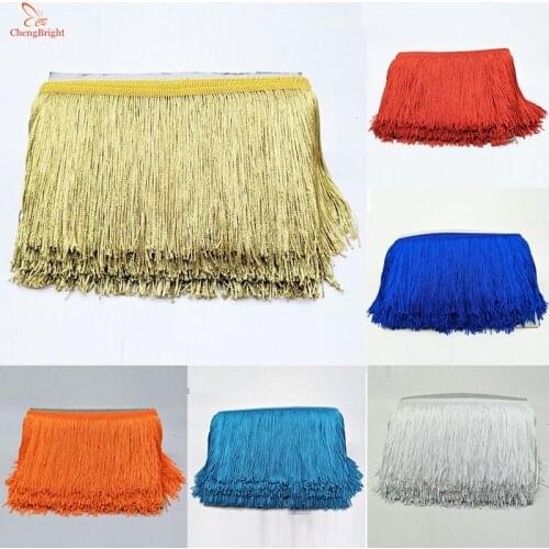 ChengBright 10 Meter Polyester Lace Tassel Fringe Lace Trim Ribbon Sew Latin Dress Stage Garment Curtain Accessories 100cm Width
