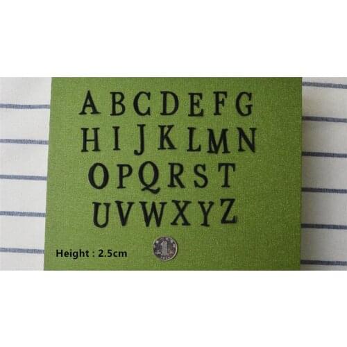 Black capital english letter alphabet embroidered patch DIY applique iron on letters for clothes bags application for kids name