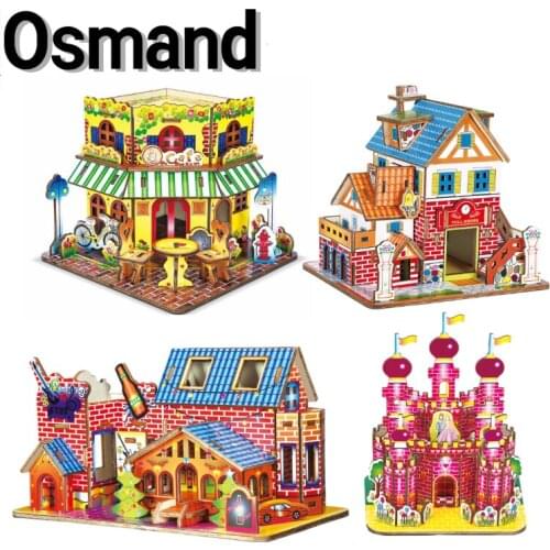 3D Wooden Puzzle Notre-Dame De Paris World Famous Model Building Kit St. Essa Cathedral Jigsaw Educational Toys for Kids Gifts