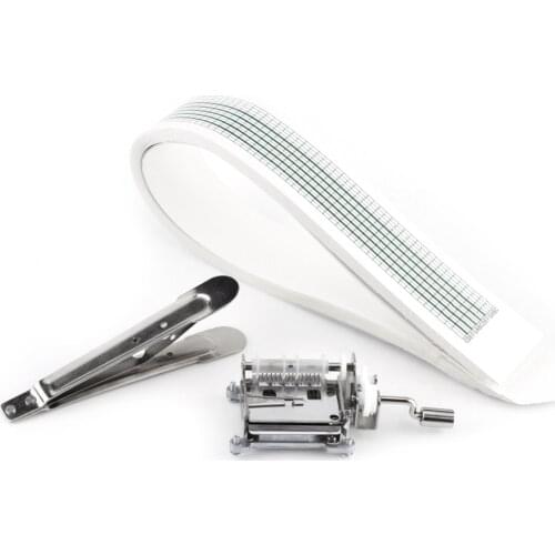 DIY Music Box Movement Tune Hand Crank 15 Notes Music Instrument Set With 20 pcs Blank Note Crank Mechanical Musical Box