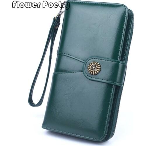 Women Long Wallet Card Holder Men Luxury Leather Phone Pocket Money Bag Clip Female Clutch Solid Color Girl Coin Purse Wallets